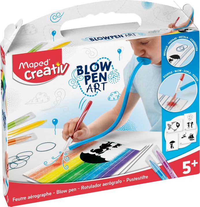Produktbild Maped CREATIV 846710 Puste-Stifte Blow Pen String Art-mit Spüh-und Malvorlagen (Mehrfarbig, 1 x)