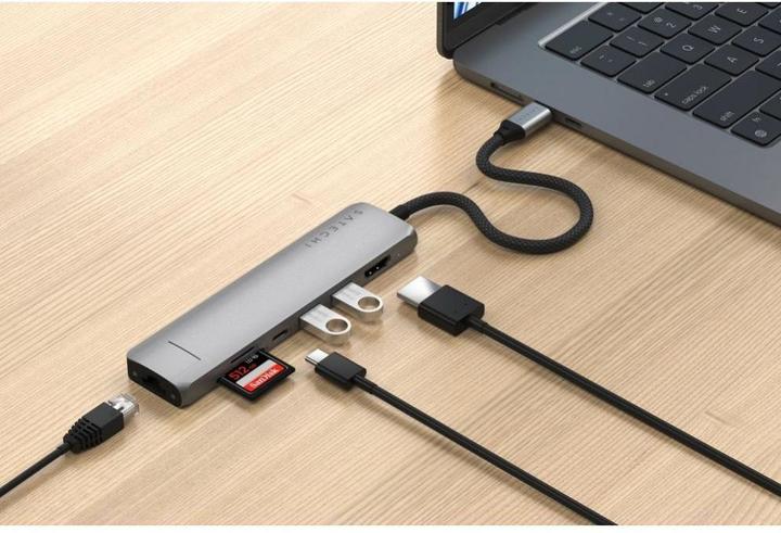 Actual product image Satechi Slim 7 Multiport Hub Space Grey (USB-C, 7 ports)