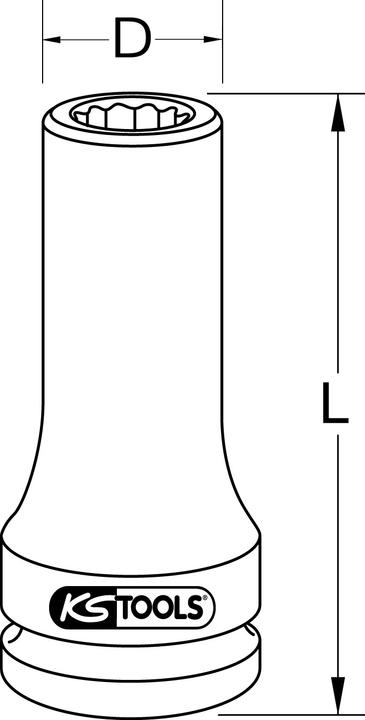 Produktbild KS Tools 3/4" XZN-Kraft-Stecknuss, lang, 19 mm (19 mm)