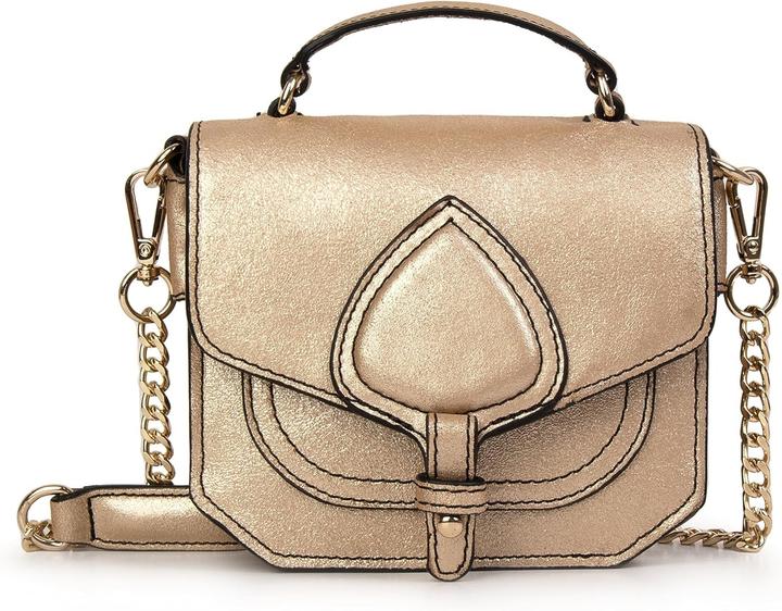 Kate Moss Gouden Mini Tiny Emelyne Schoudertas, Praktisch Gecompartimenteert