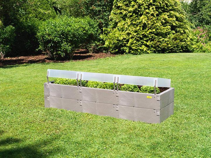 Juwel Hochbeet Timber XXL, 16 Bausteine, 3 Thermohauben, Holzoptik, 190x52x60 cm