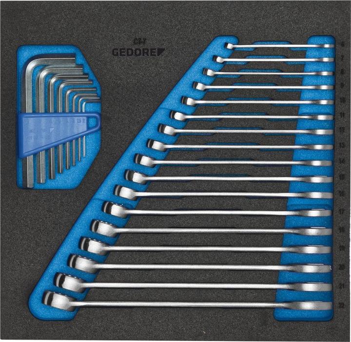 Produktbild Gedore 1500 CT2-7 Ring-Maulschlüssel-Satz in Check-Tool-Modul (19 mm, 10 mm, 15 mm, 7 mm, 8 mm)