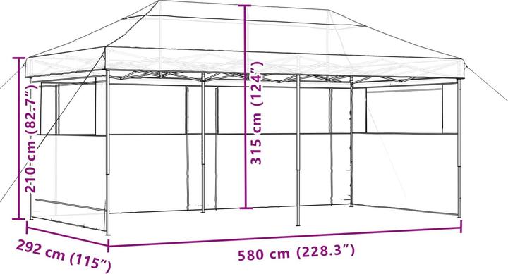 Produktbild vidaXL Party-Zelt (580 cm, 292 cm)