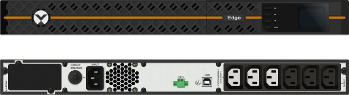 Actual product image Vertiv EDGE UPS 1000VA/900W 1U Rack IntelliSlot port (1000 VA, 900 W, Line-interactive UPS)