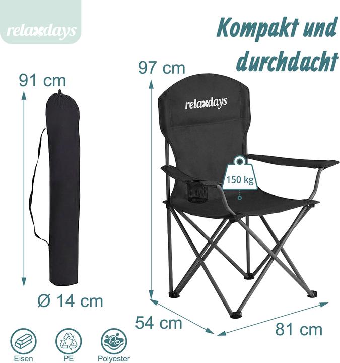 Image du produit Relaxdays 2 chaises camping