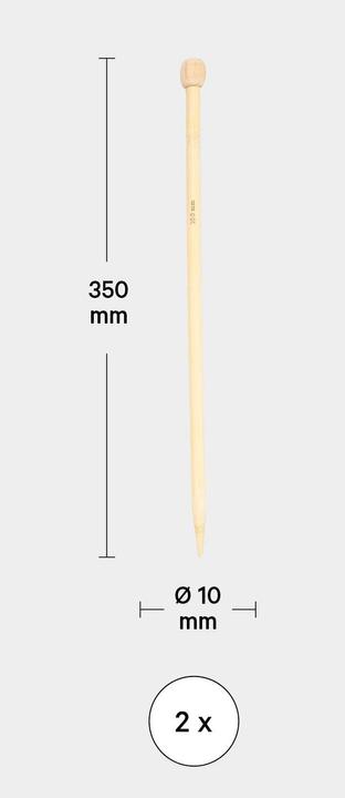 Actual product image Lalana Knitting needles 10 mm, 2 pieces