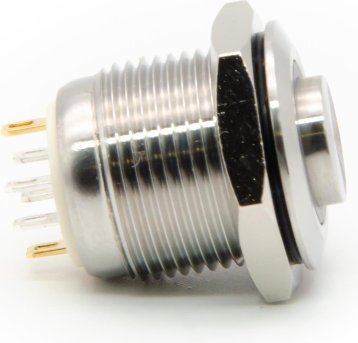 Produktbild Purecrea 16mm Drucktaster erhöht mit RGB Beleuchtung 5V – Edelstahl
