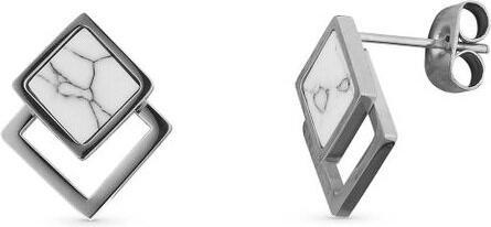 Image du produit Vuch - Original steel earrings with Silver Miriss marble