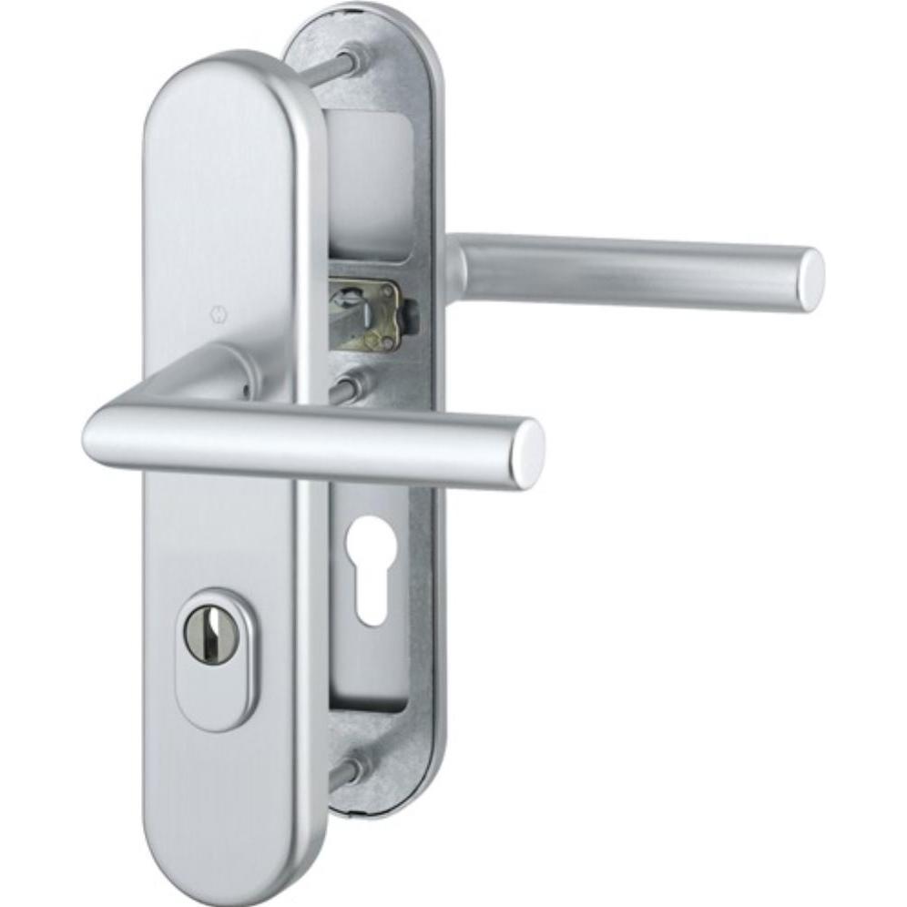 Hoppe, Türgriff + Fenstergriff, Schutzgarnitur Amsterdam 1400/3332ZA/3310 Aluminium F1 72 mm 42-47 mm (Türgriff)