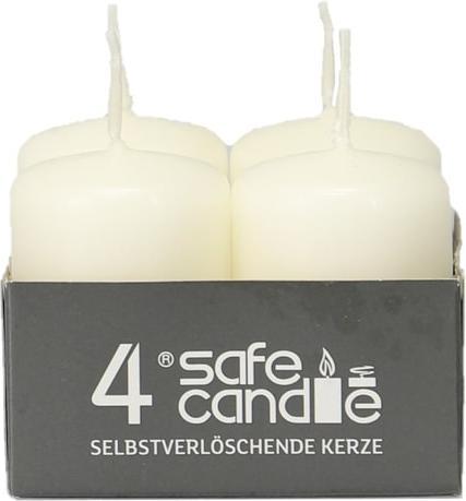 Wenzel Stumpenkerzen - weiss - 4er Set - ca. 5 x 8 cm (4 Stk.)