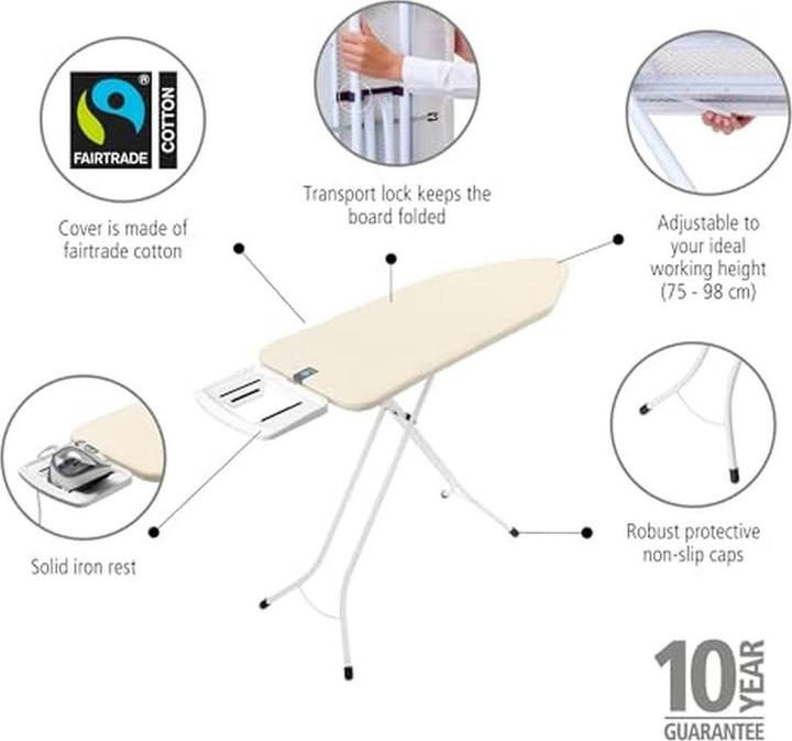 Immagine prodotto Brabantia Ironing Board Solid Steam Iron Rest (124 x 45 cm)