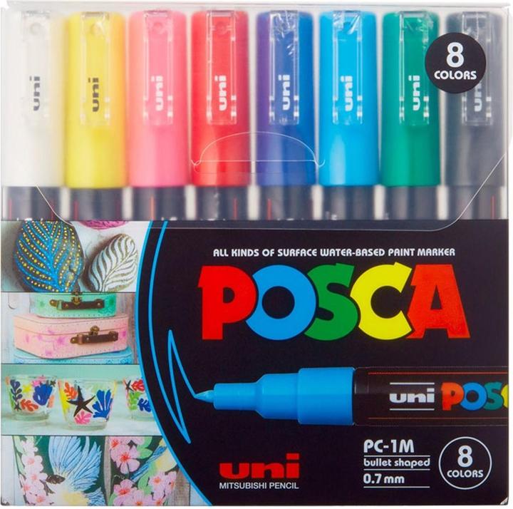 Actual product image Posca Extra Fine Marker PC-1M Case 8 pcs Assorted (8 x)