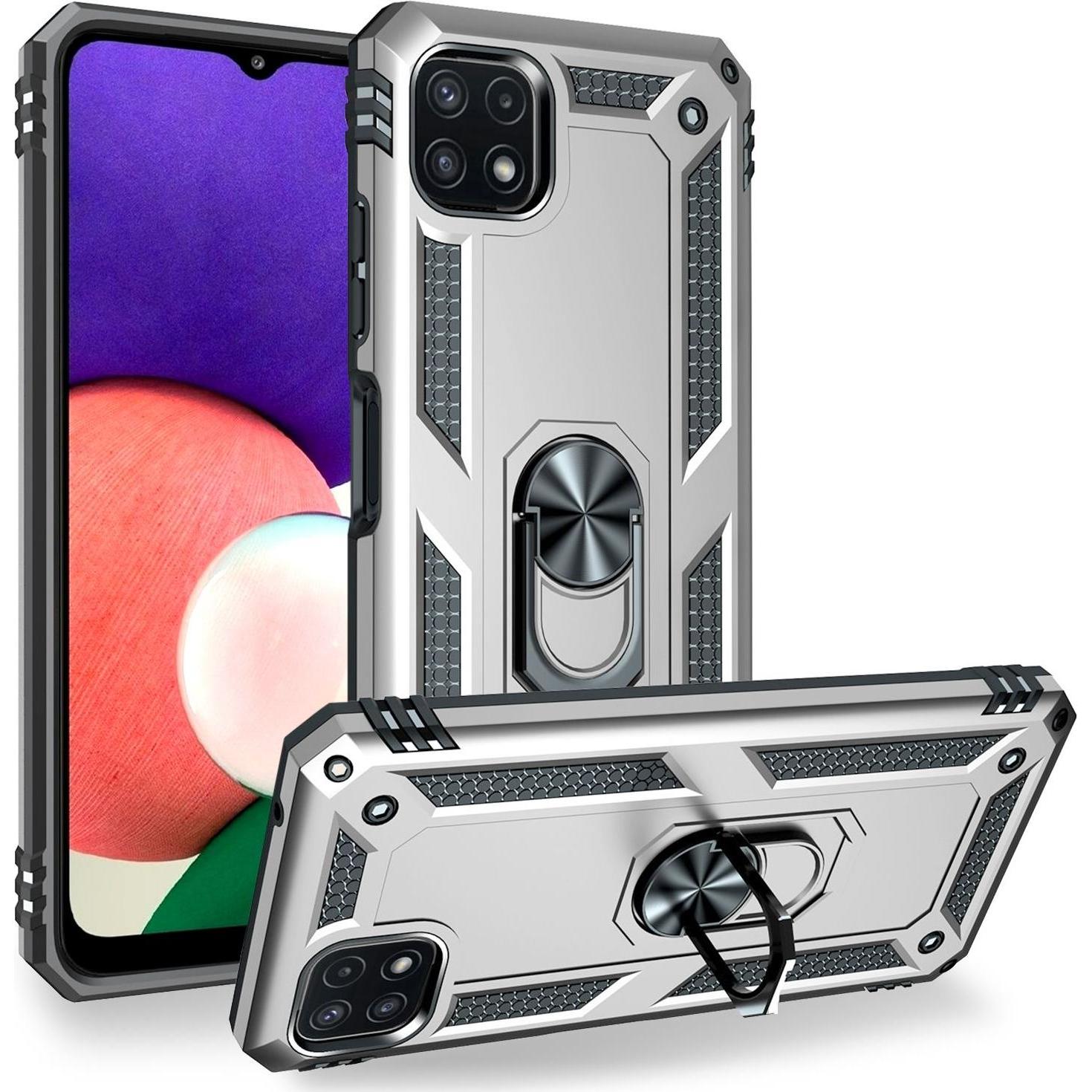 Nalia Ring Handyhülle (Samsung Galaxy A22 5G), Smartphone Hülle, Silber