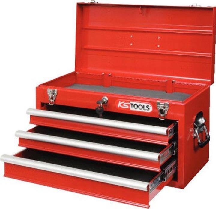 Image du produit KS Tools Coffre à outils avec 3 tiroirs, LxlxH 520x260x302 mm, rouge (3 x)