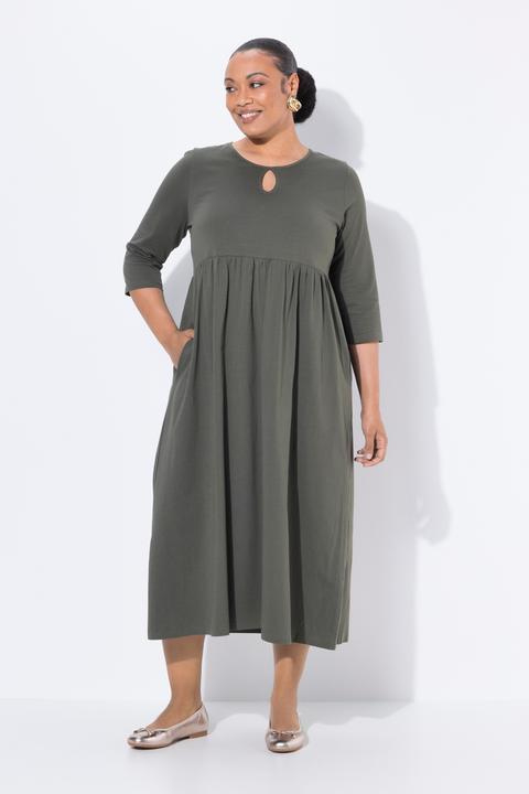 Immagine prodotto Ulla Popken Jersey-Maxikleid, Rundhals, Keyhole, 3/4-Arm, Taschen (60)