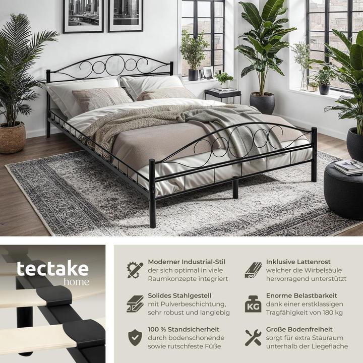 Produktbild tectake Metallbett (200 x 140 cm)