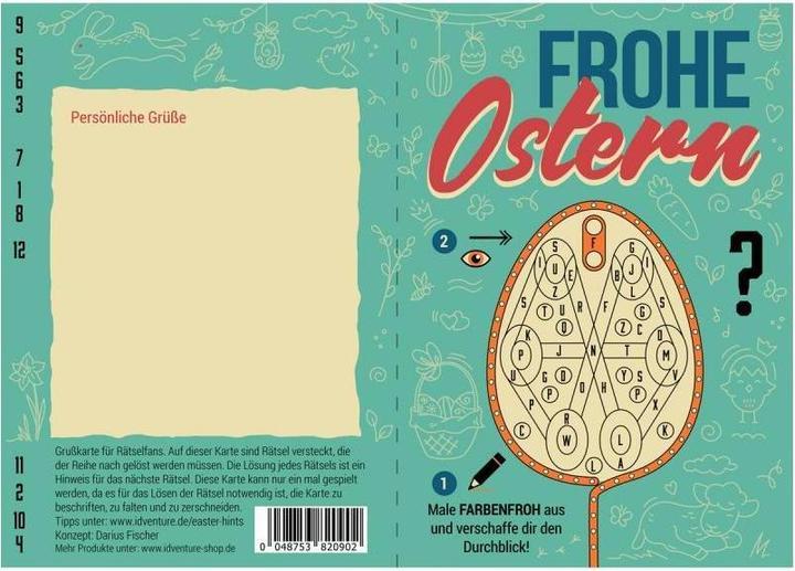 Immagine prodotto iDventure Buona Pasqua - biglietto d'auguri con puzzle/escape (Tedesco)