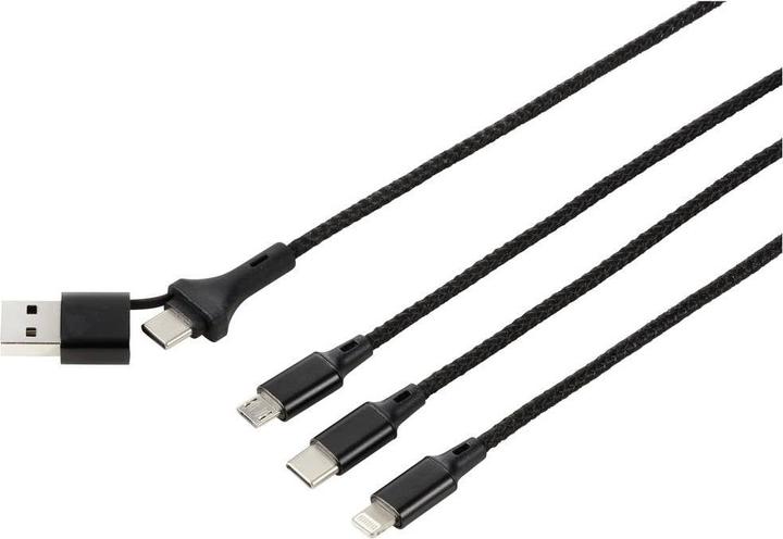 No Name USB-Ladekabel USB 2.0 USB-A Stecker, USB-C® Stecker, USB-Micro-B Stecker, Apple (1.20 m, USB 2.0, 10 W)