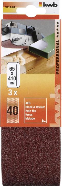 Image du produit kwb Bande abrasive 65X410 grain 40 (40)