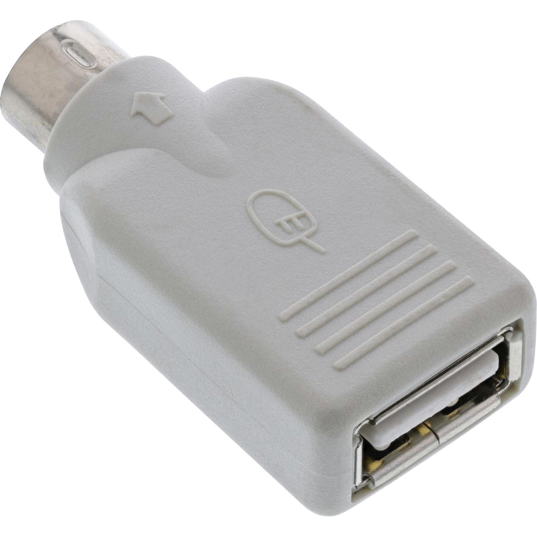 InLine PS/2 auf USB 2.0 Adapter (PS/2, 2 cm), Data + Video Adapter, Grau