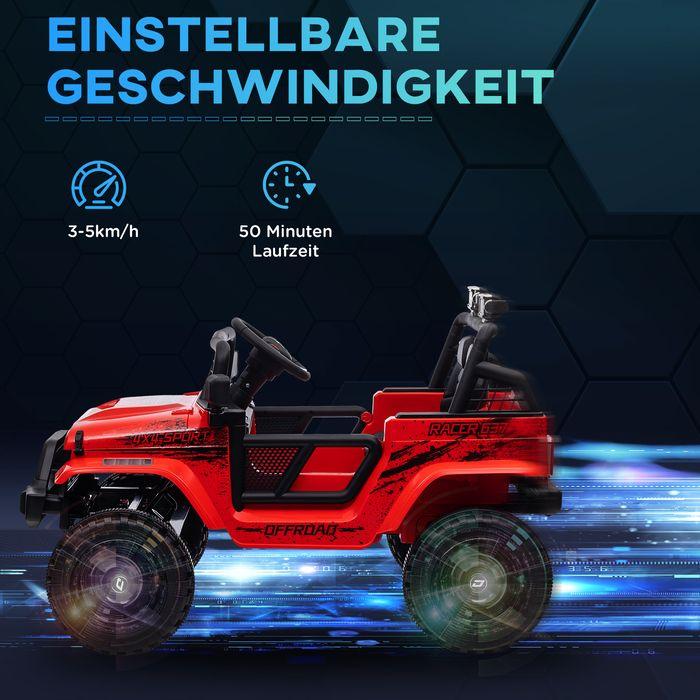 Actual product image Swisshandel24 Elektro Kinderauto, Geländewagen mit 2,4G Fernbedienung, 3-5 km/h für 3-6 Jahre, rot (12 V)