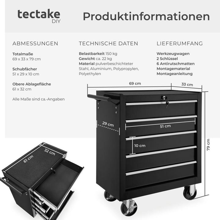 Immagine prodotto tectake Carrello degli attrezzi (1 x)