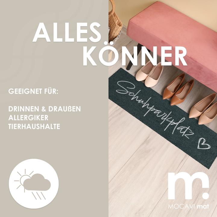 Produktbild Mocavi Schuhparkplatz mit Herz anthrazit waschbar (30 x 100 cm)