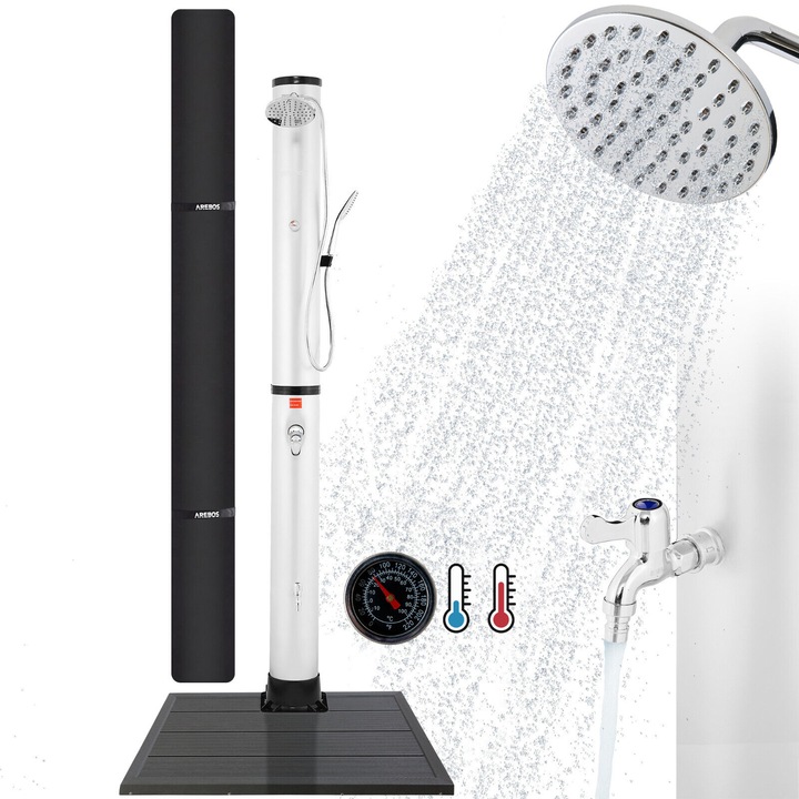 Produktbild Arebos Solardusche mit Bodenplatte