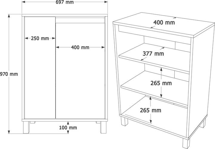 Productafbeelding Homitis Nord Multi Purpose Cabinet (69.70 x 40 x 97 cm)