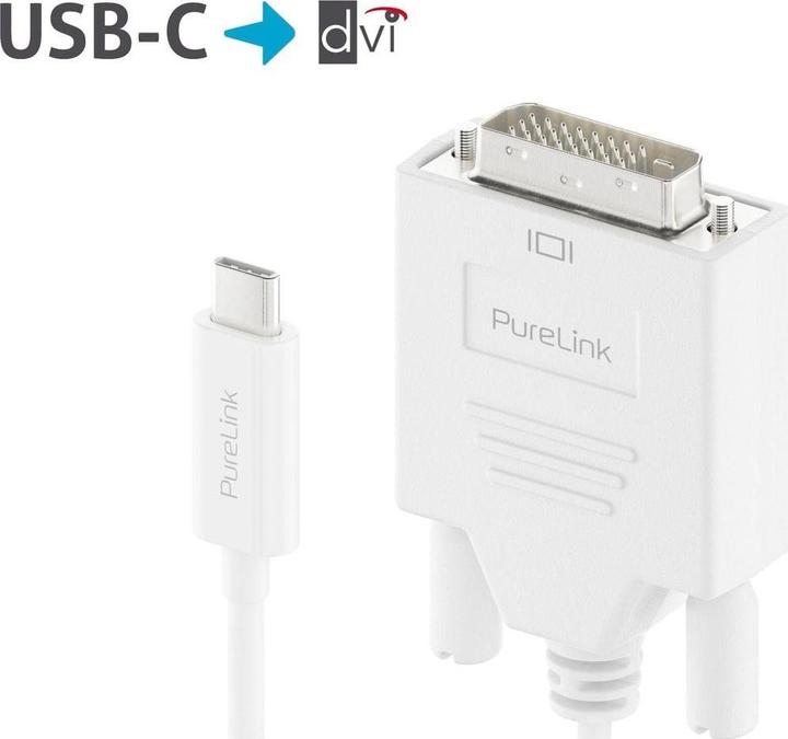 Produktbild Purelink Kabel IS2210-020 USB Type-C - DVI-D, 2 m, Weiss (2 m)