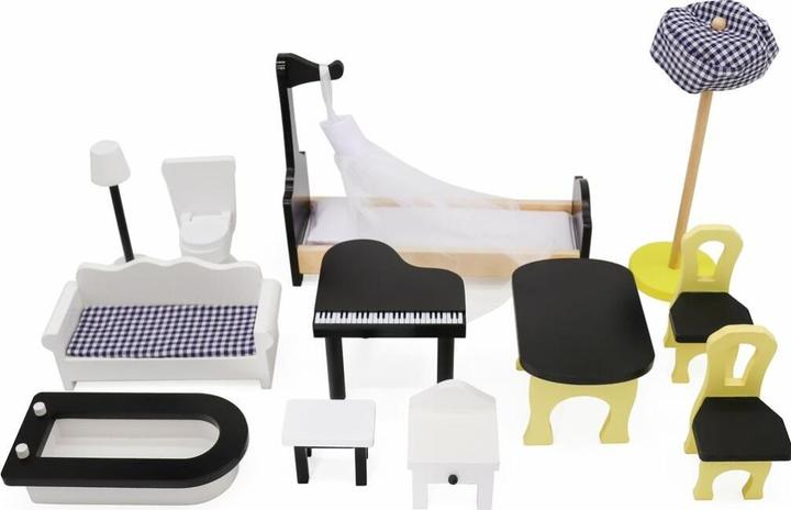Actual product image Ikonka MDF doll's house made of wood + furniture 122cm XXL LED