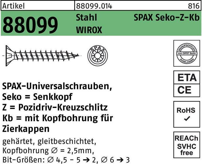 Produktbild Spax Spanplattenschrauben (500 Schrauben pro Stück)