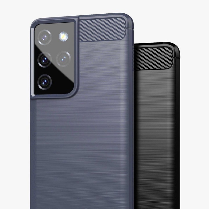 Produktbild Hurtel Carbon Case Flexible Cover TPU Case for Samsung Galaxy S21 Ultra 5G black (Samsung Galaxy S21 Ultra 5G)