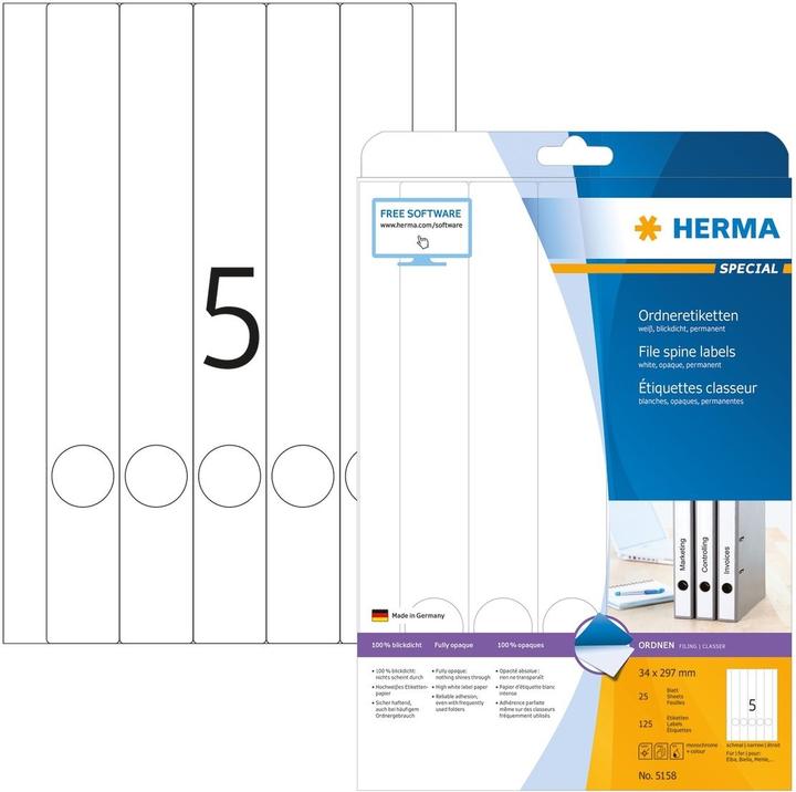 Actual product image HERMA Folder labels A4