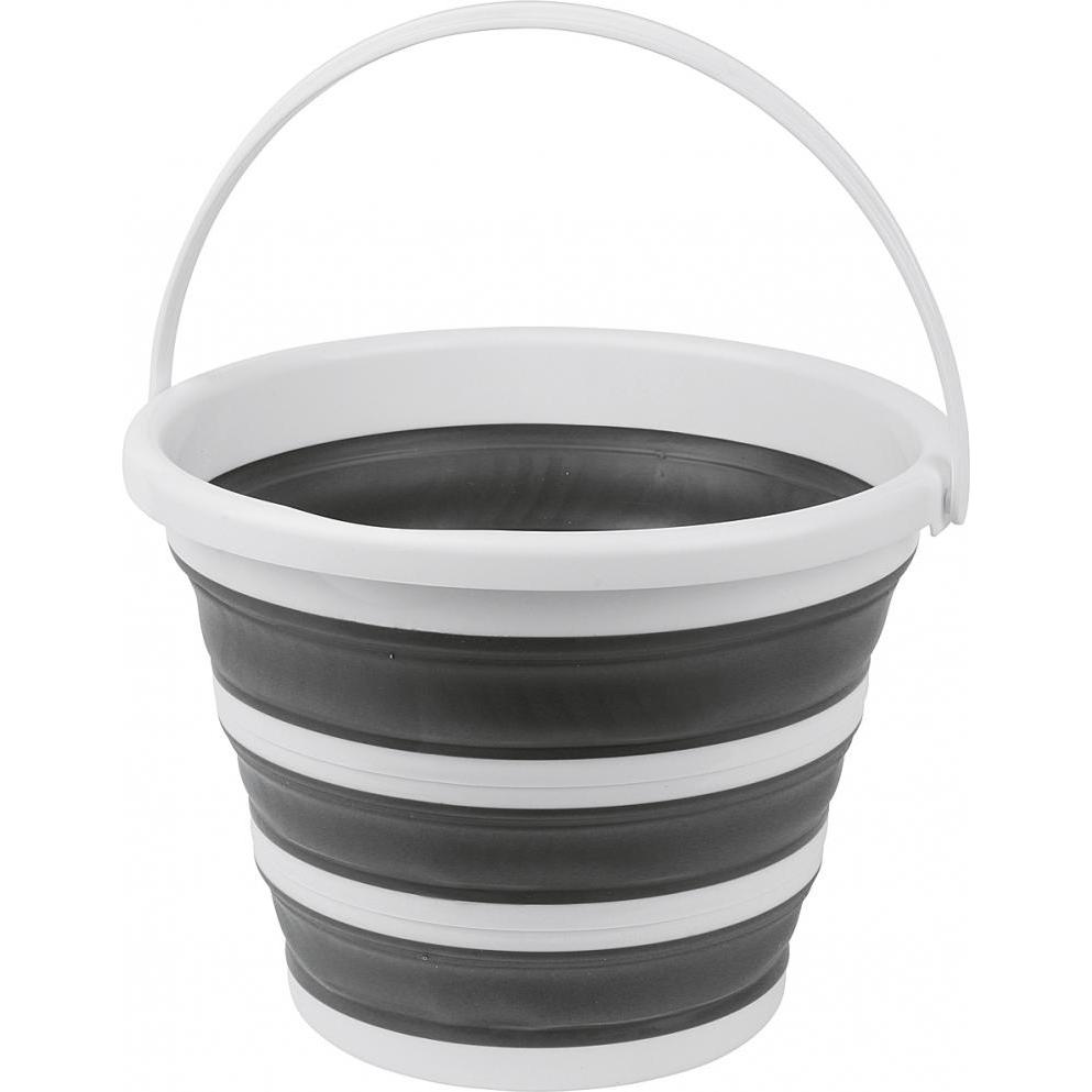 Axentia Eimer faltbar, 10 l, Reinigungsutensil, Weiss, Grau