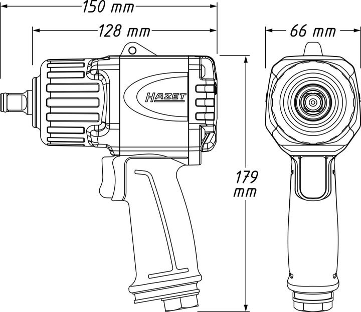 Produktbild HAZET Twin Turbo Schlagschrauber 9012TT ∙ Lösemoment maximal: 2200 Nm ∙ Vierkant 12,5 mm (1/2 Zoll)… (Schlagschrauber)