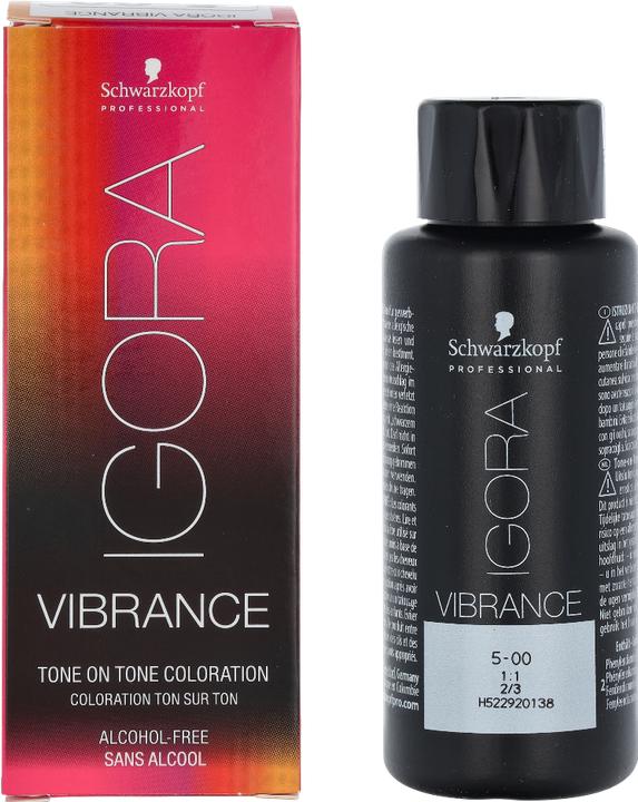 Actual product image Schwarzkopf Professional IGORA Vibrance Hair Tint NEW (5-00 Light Brown Extra)