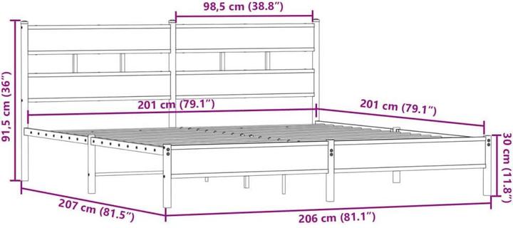 Image du produit vidaXL Bettgestell (200 x 200 cm)