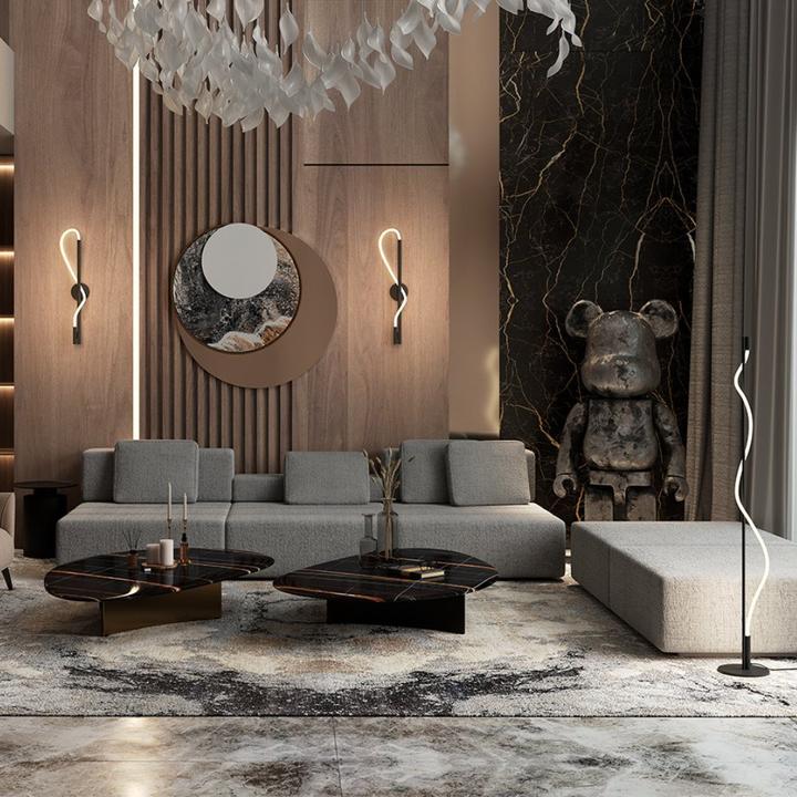 Produktbild Maytoni Tau LED Stehleuchte, Stehlampe 15W Schwarz Warmweiss (450 lm)