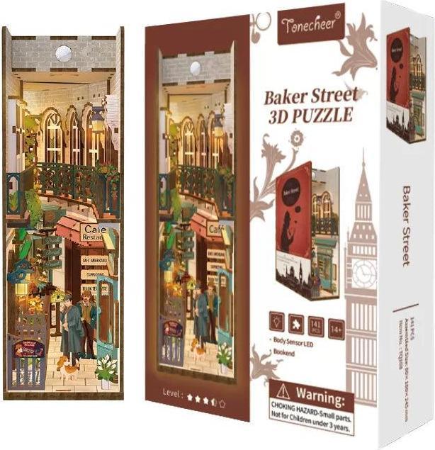 Produktbild Robotime Faltbares LED-Modell aus Holz - Book Baker Street