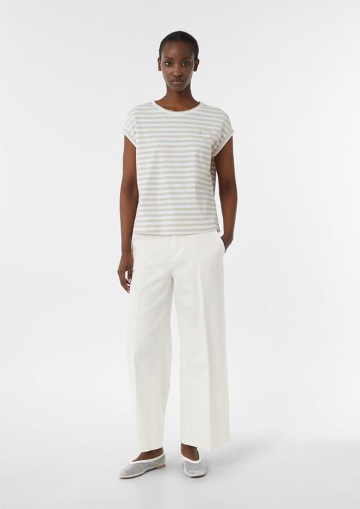 Immagine prodotto Comma T-Shirt Gestreiftes T-Shirt mit verlegter Seitennaht und Printdetail (38)