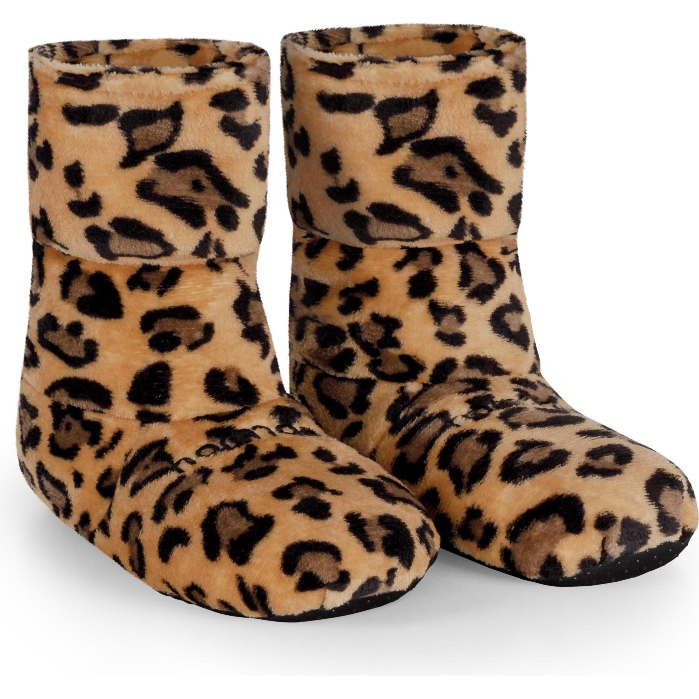 Normani, Damen, Hausschuhe, Körnerpantoffeln für die Mikrowelle Leopard, Braun, (39)