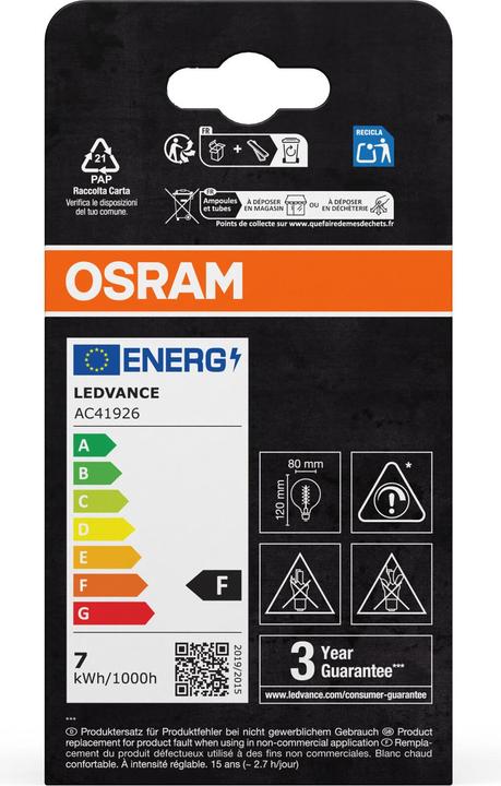 Produktbild Ledvance LED-Vintage-Lampe (E27, 600 lm, 1 x)
