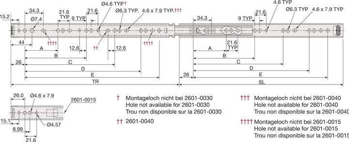 Immagine prodotto Accuride Guida a sfera a estrazione totale