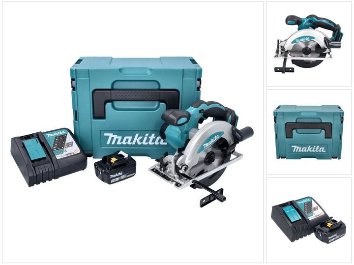 Produktbild Makita DSS 610 RF1J Akku Handkreissäge 18 V 165 mm + 1x Akku 3,0 Ah + Ladegerät + Makpac