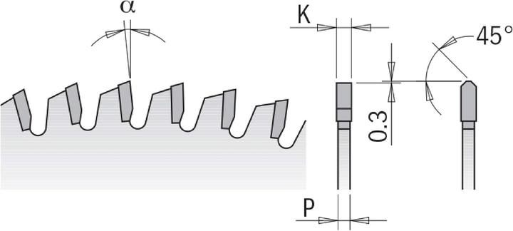 Actual product image CMT 297.080.10M Kreissägeblatt neg. für Non-Ferro/Trespa/Alu 250 x 30 x 80T