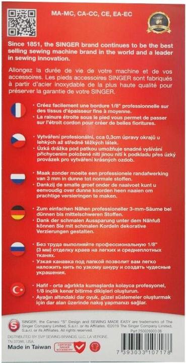 Image du produit Singer Pied ourlet roulé