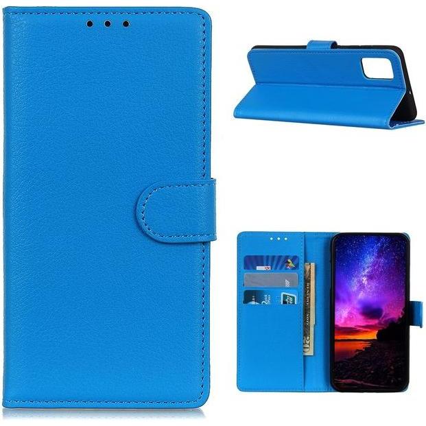 Thumbnail - MU Classic Litchi Leder Bookcover Series (OnePlus 9), Smartphone Hülle, Blau