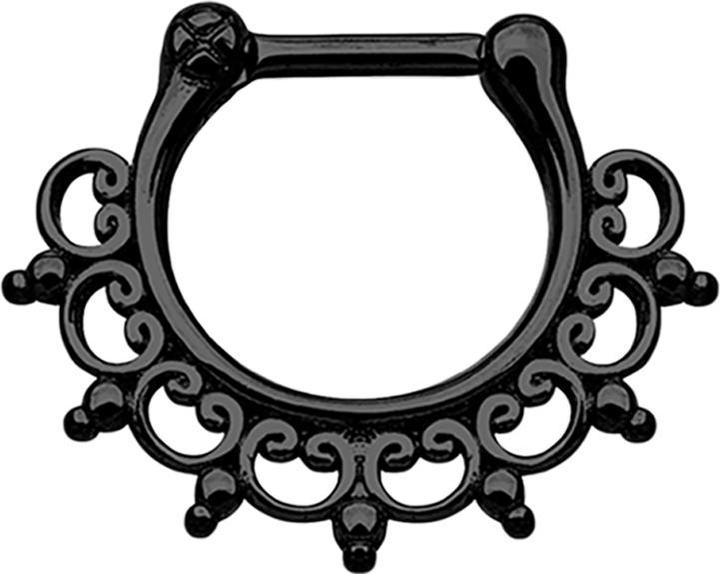 Immagine prodotto Star Piercing Setto a punta tribale nero (senza ottone, Acciaio chirurgico 316L)