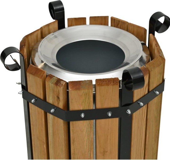 Produktbild Aristar Abfalleimer mit Holzverkleidung offen (50 l)